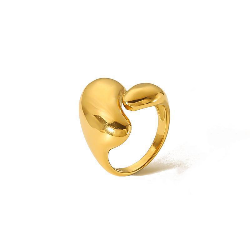 1 Piece Simple Series Simple Geometric Stainless Steel 18K Gold Plated Women's Adjustable Rings 